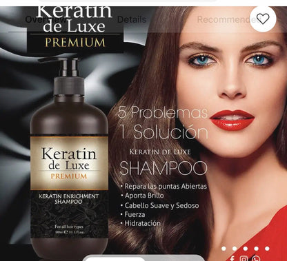 Keratin Deluxe Shampoo,Conditioner,Hair Mask ,and Treatment Oil Set Of 4(36.8oz)