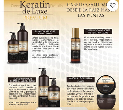 Keratin Deluxe Shampoo,Conditioner,Hair Mask ,and Treatment Oil Set Of 4(36.8oz)