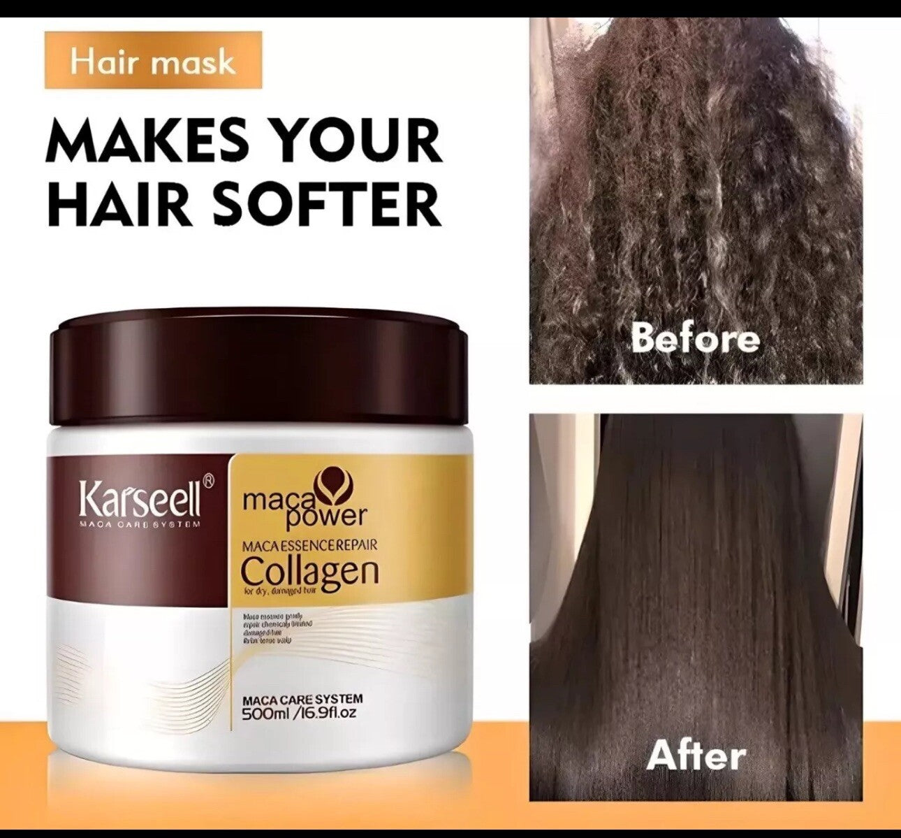 Collagen Dry Damaged Hair Repair Mask Plus Moroccan Argan Oil Treatment