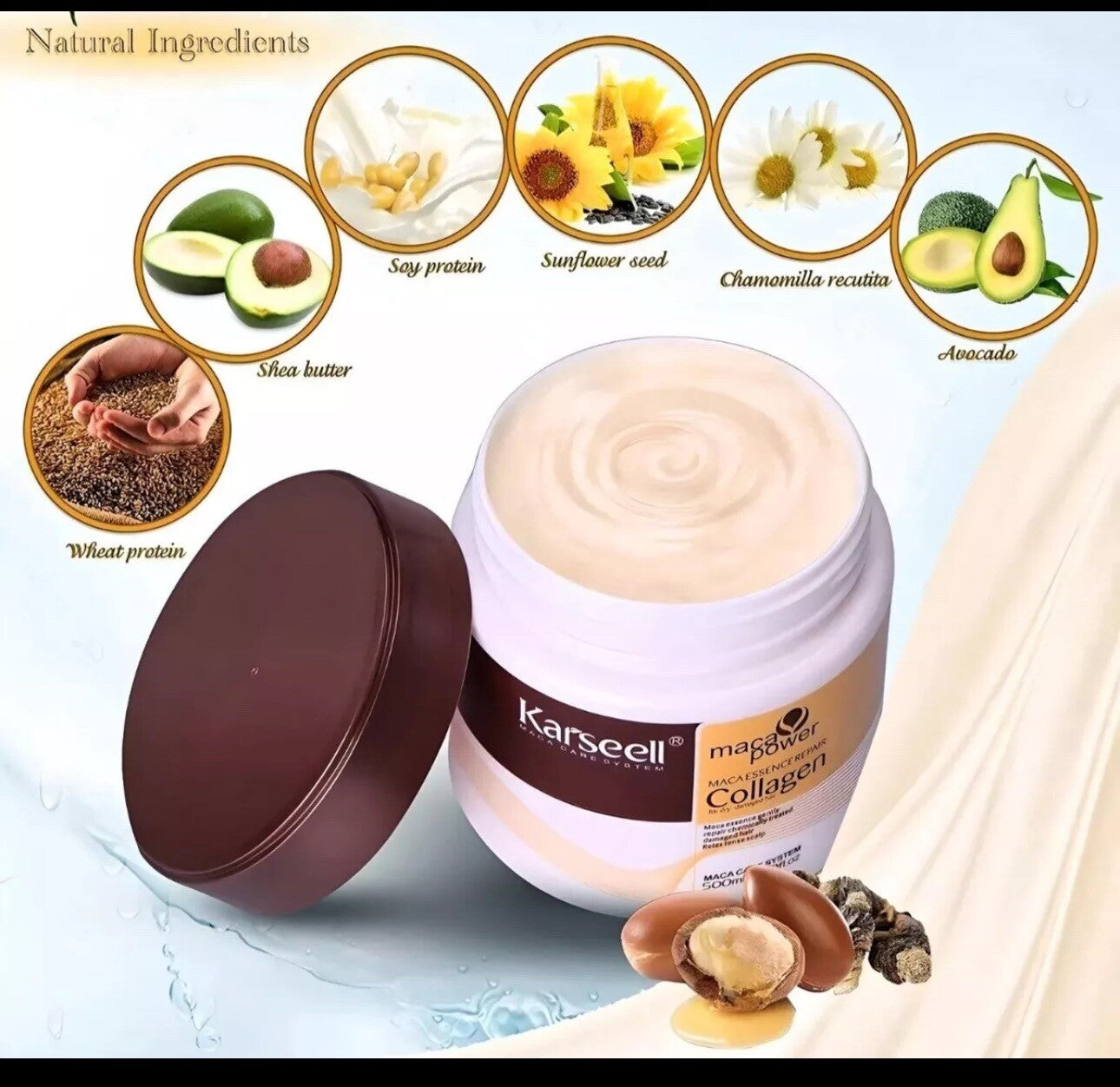 Collagen Dry Damaged Hair Repair Mask Plus Moroccan Argan Oil Treatment