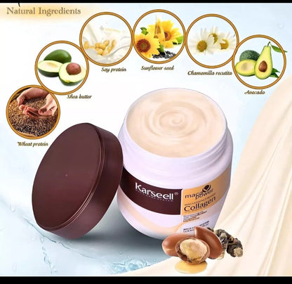 Collagen Dry Damaged Hair Repair Mask Plus Moroccan Argan Oil Treatment