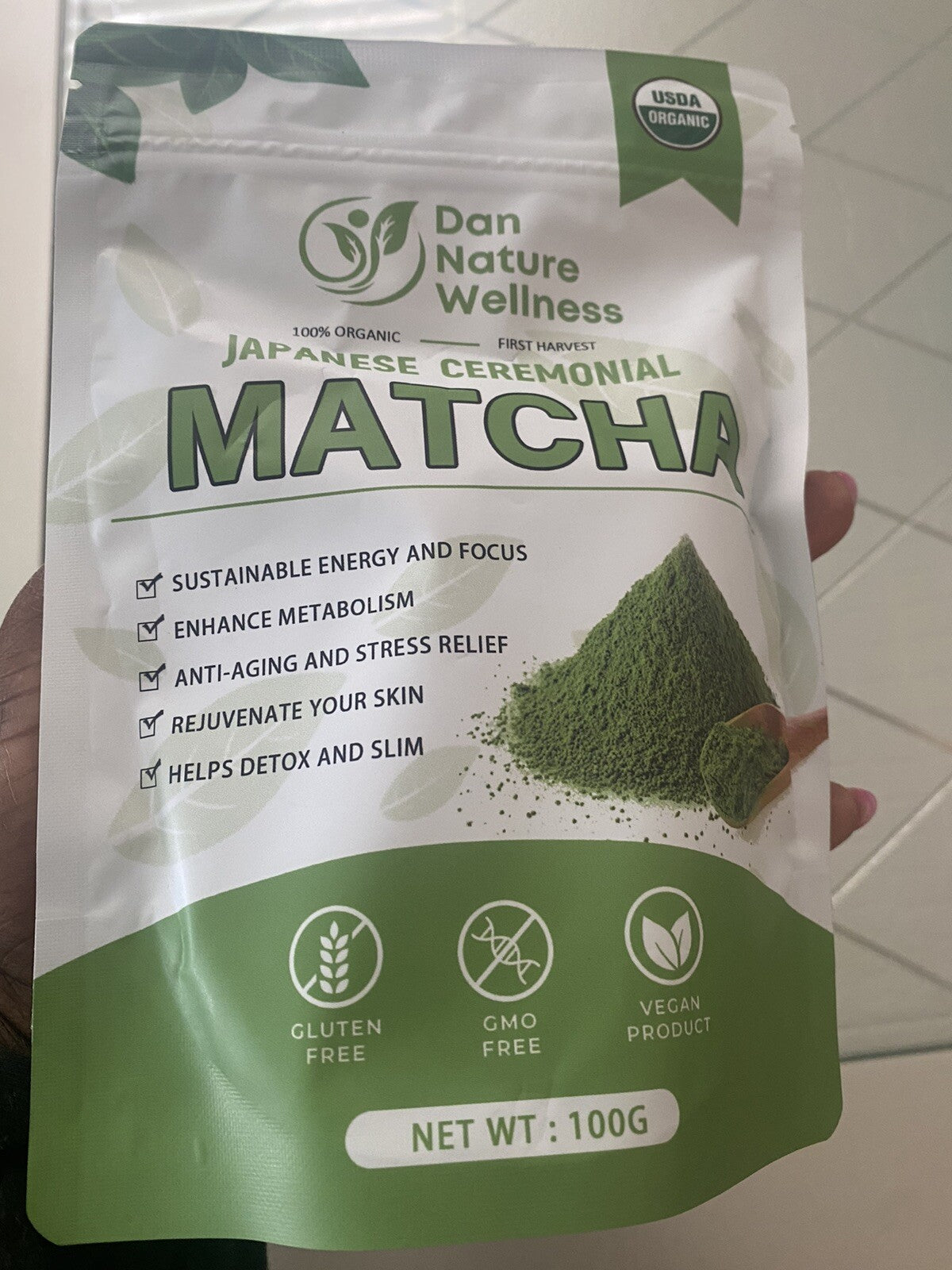 Nature Wellness Organic Matcha Green Tea Powder 100Grams -Japanese 100% Organic