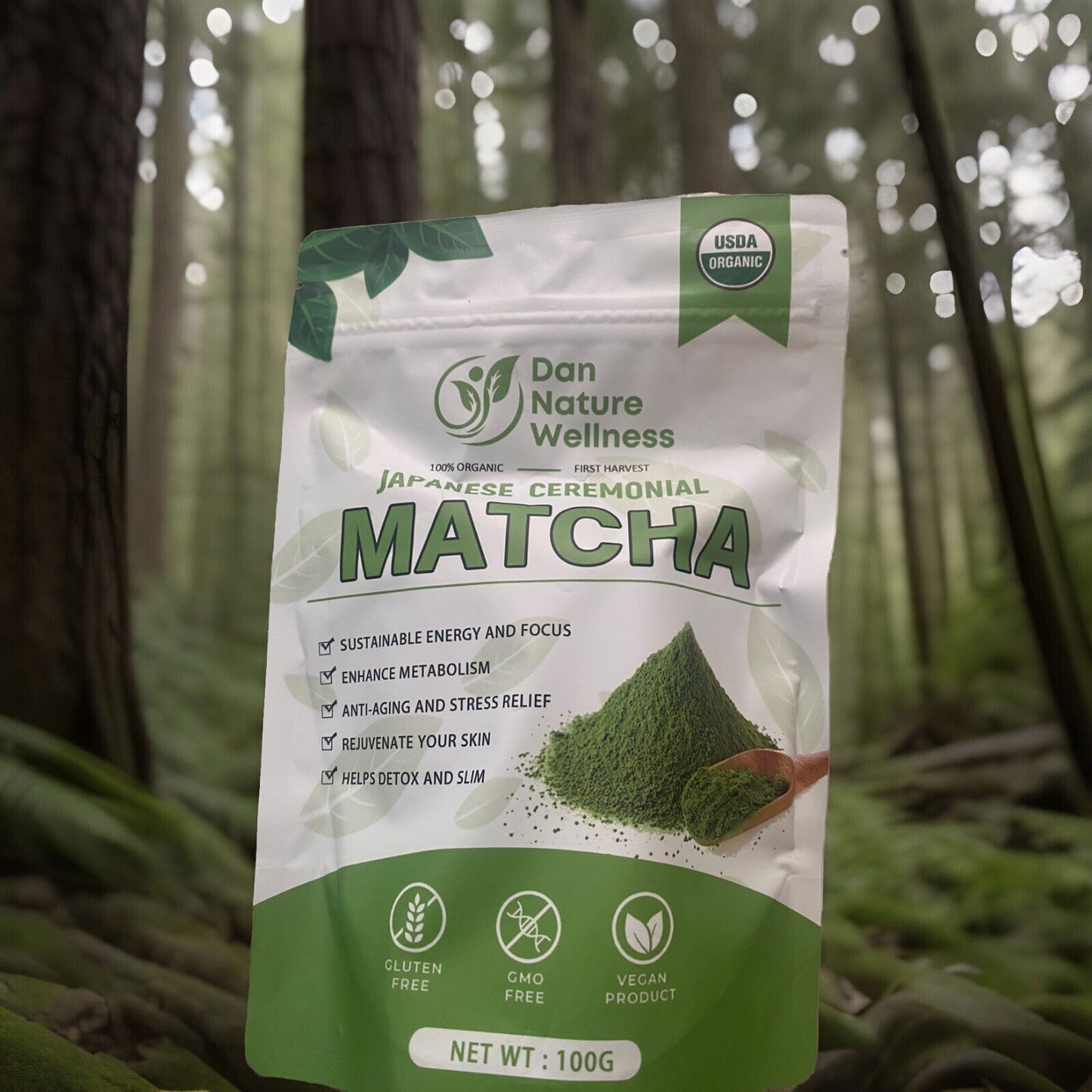Nature Wellness Organic Matcha Green Tea Powder 100Grams -Japanese 100% Organic