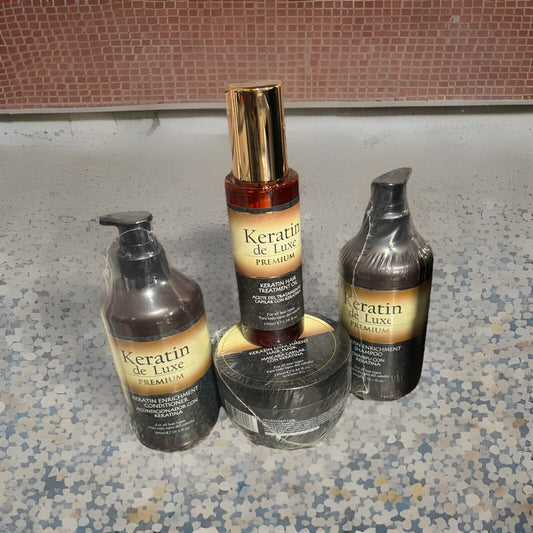 Keratin Deluxe Shampoo,Conditioner,Hair Mask ,and Treatment Oil Set Of 4(36.8oz)