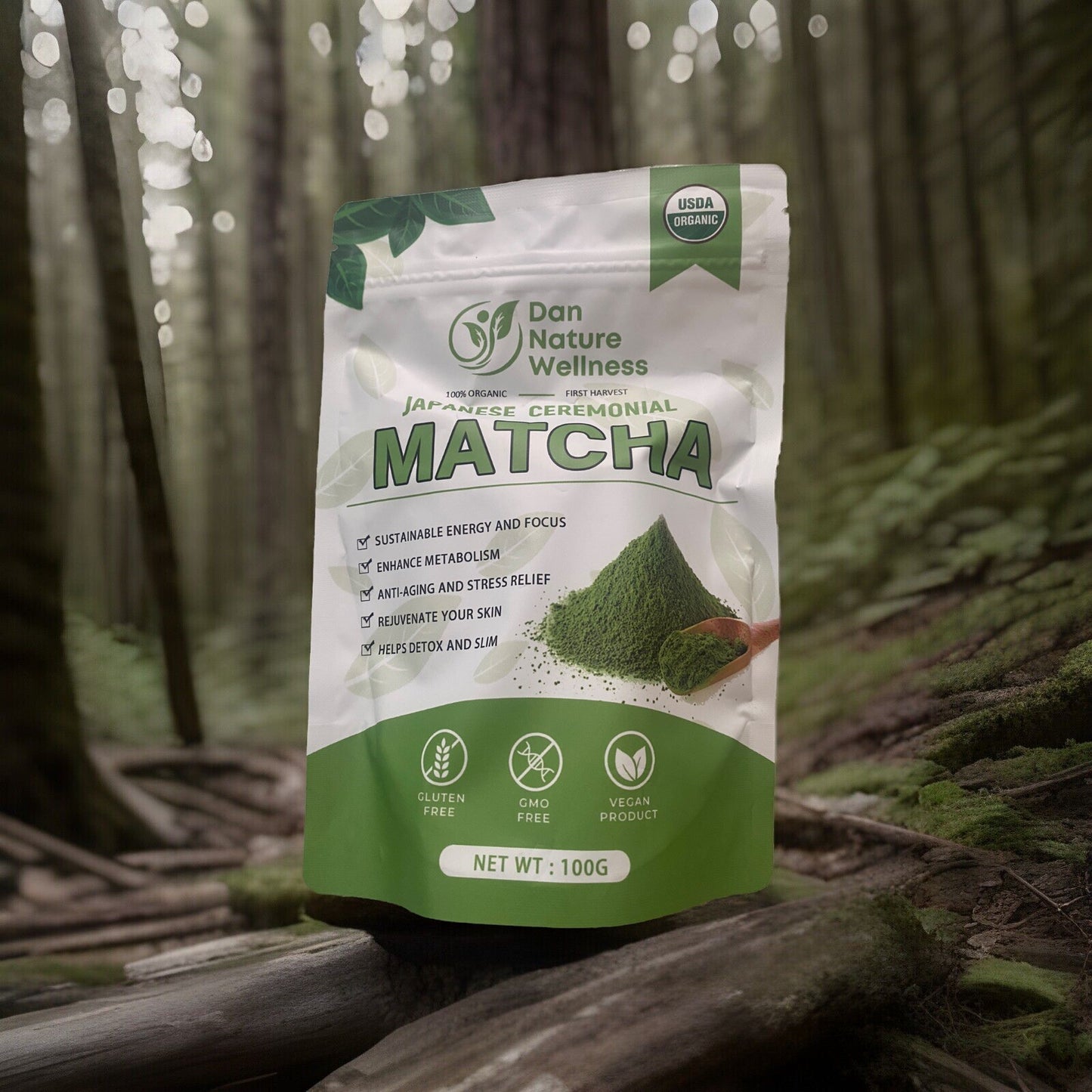 Nature Wellness Organic Matcha Green Tea Powder 100Grams -Japanese 100% Organic